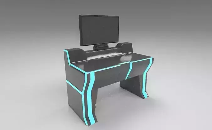 ScifiDesktop LowPoly 3D Model