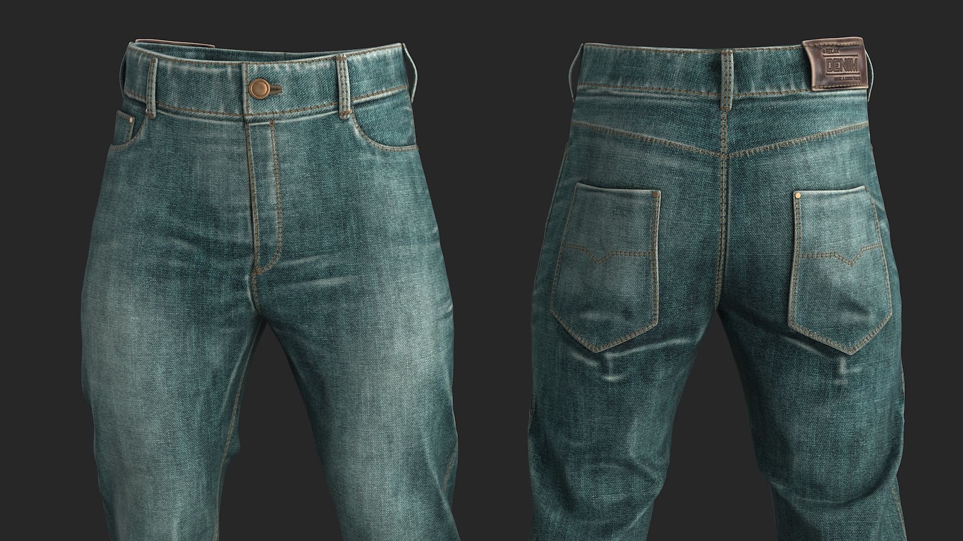 Jeans Male Female 3D Model Collection_14