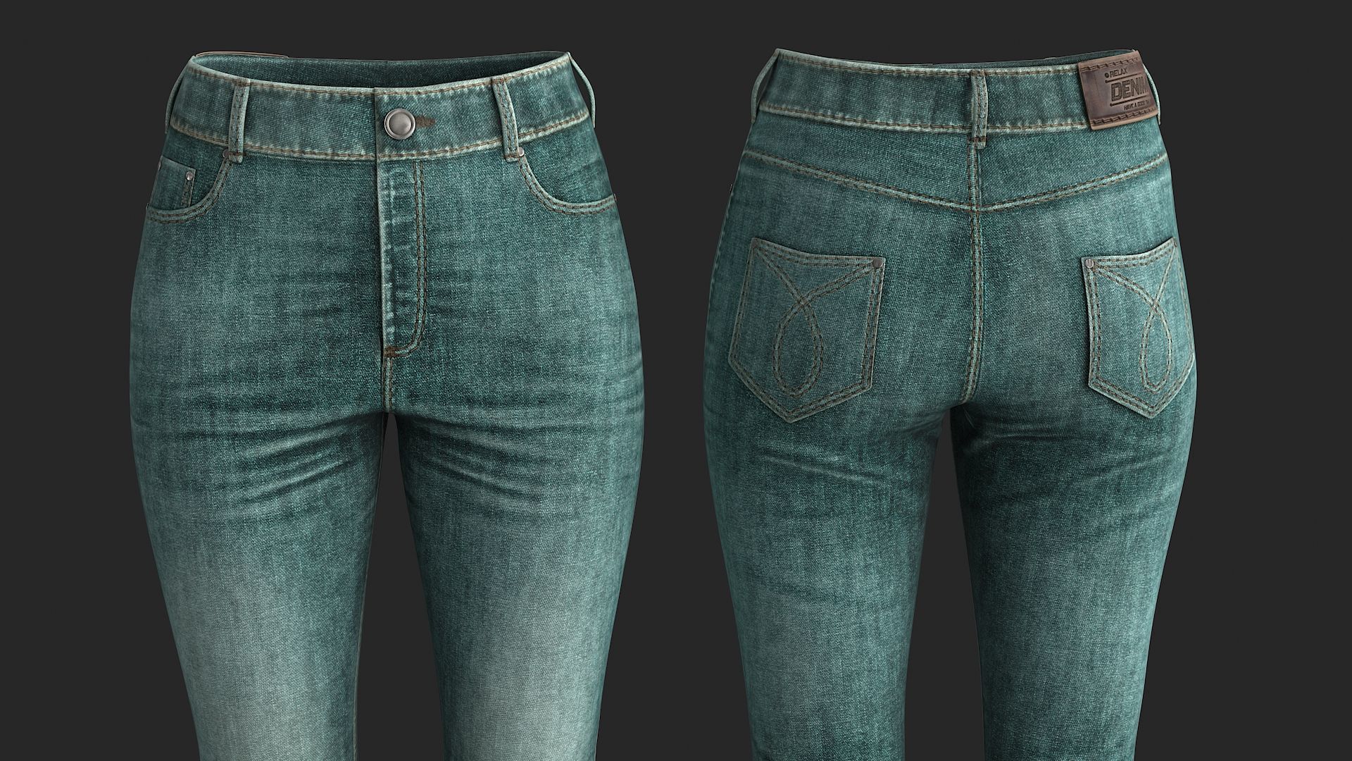 Jeans Male Female 3D Model Collection_7
