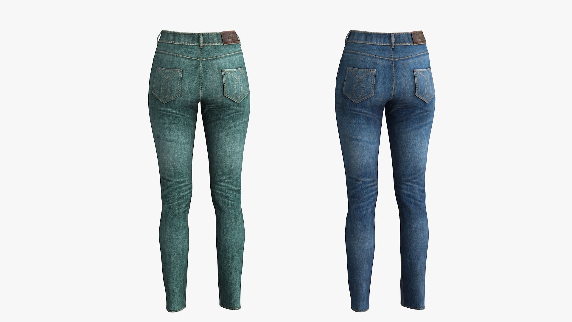 Jeans Male Female 3D Model Collection_11