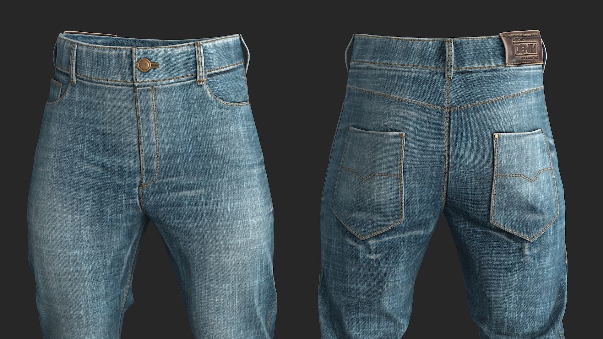 Jeans Male Female 3D Model Collection_15