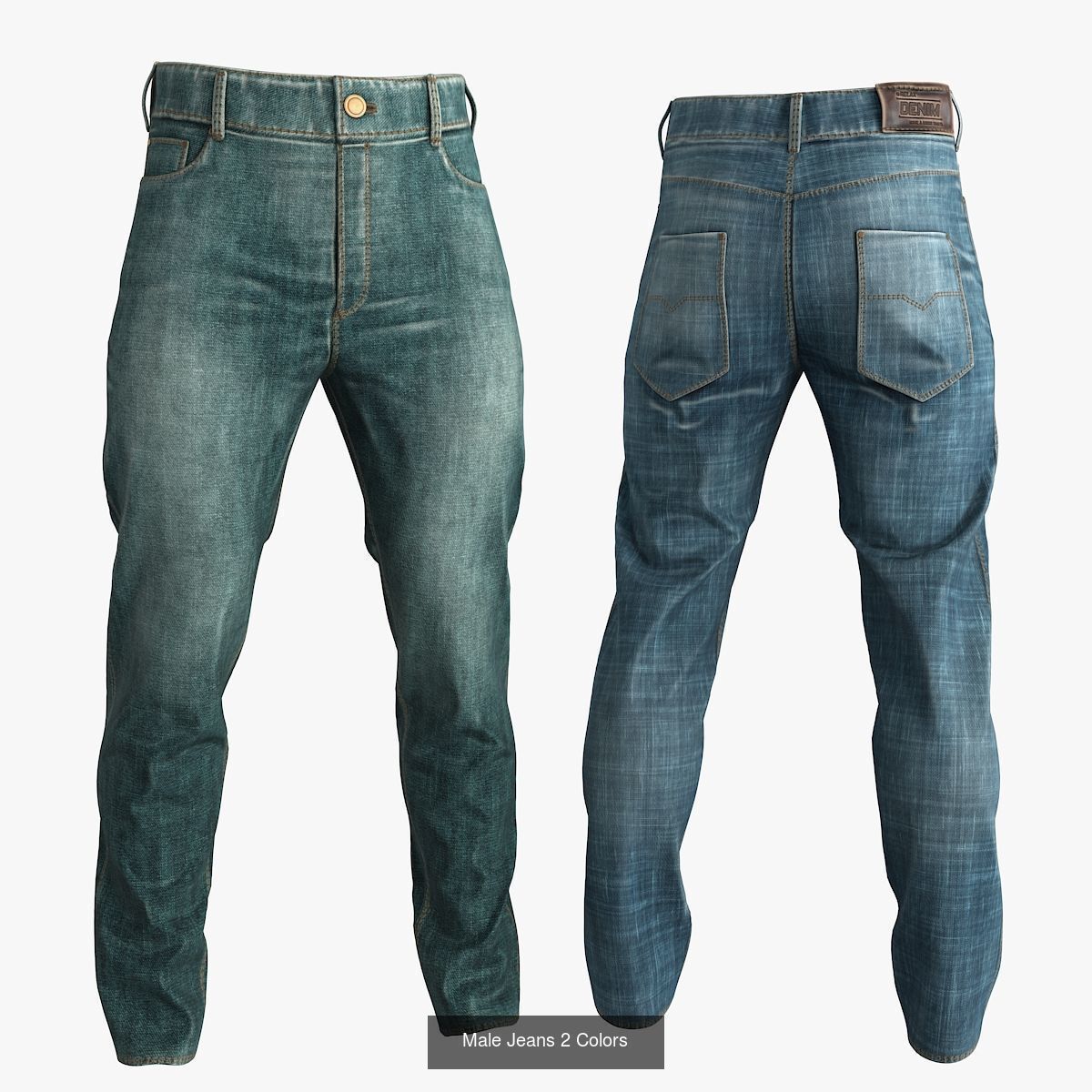 Jeans Male Female 3D Model Collection_4