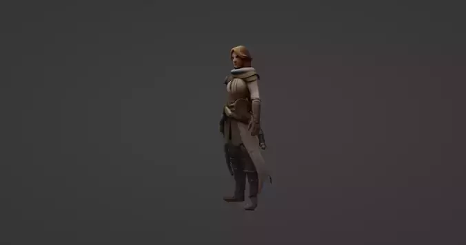 Fantasy Adventurer Female Character - 3D Model