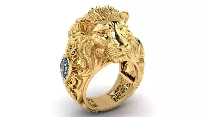MALE LION RING 3D PRINTABLE MODEL