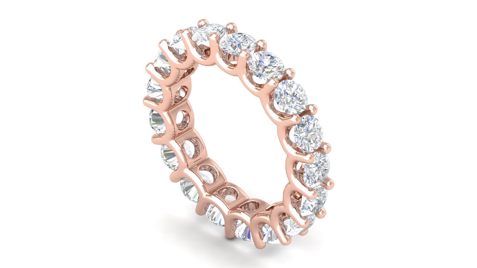 U Shaped Eternity Ring 3 point 5 mm stone size swiss 8 and EU48 3D print model_11