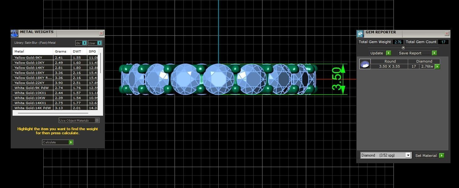 U Shaped Eternity Ring 3 point 5 mm stone size swiss 8 and EU48 3D print model_3
