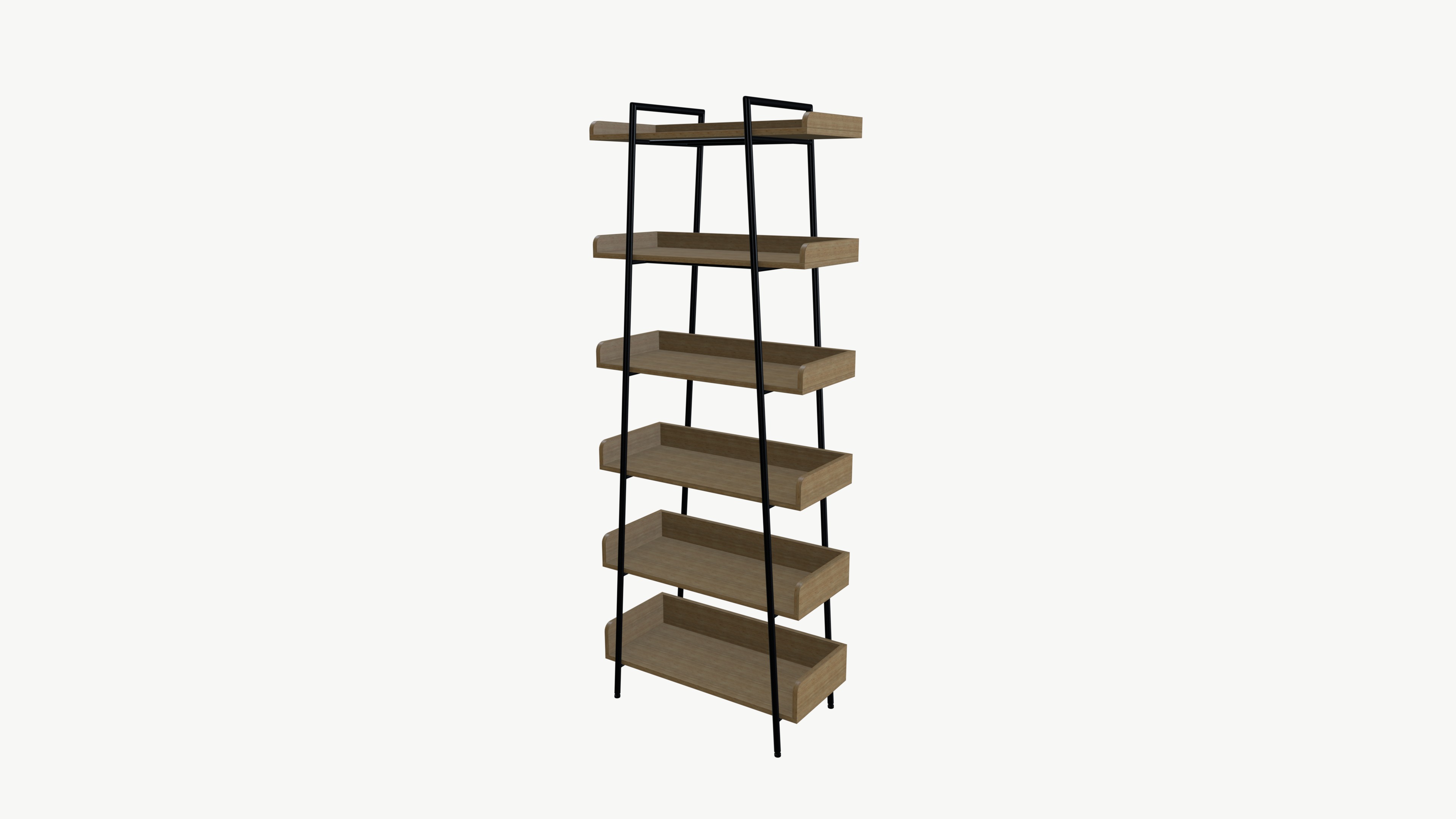 Book Shelf Low-poly 3D model_2