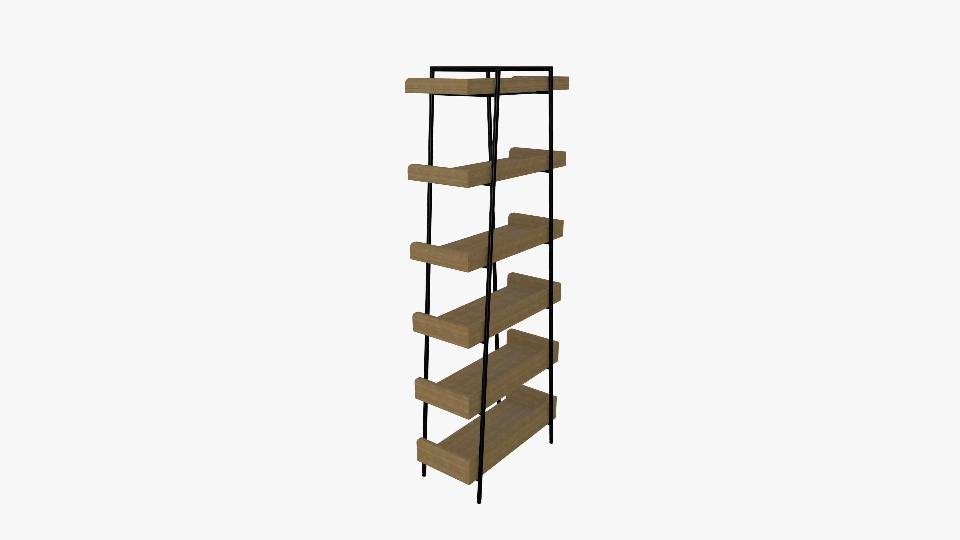 Book Shelf Low-poly 3D model_0