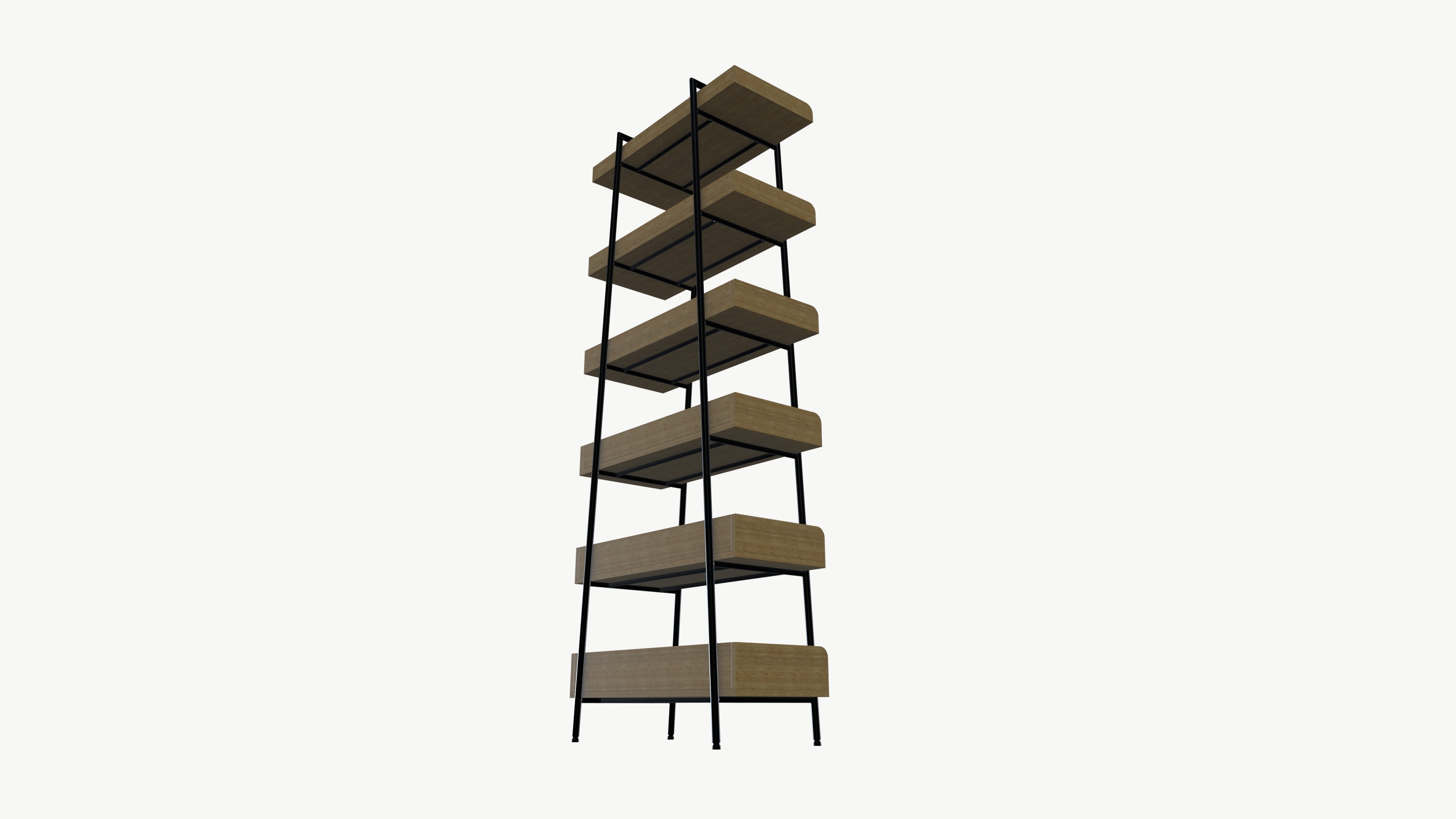 Book Shelf Low-poly 3D model_3
