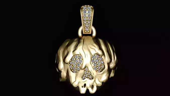SKULL FACE PENDANT 3D PRINTABLE MODEL