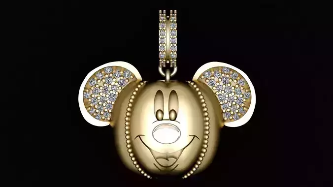 MICKEY MOUSE FACE PENDANT 3D PRINTABLE MODEL