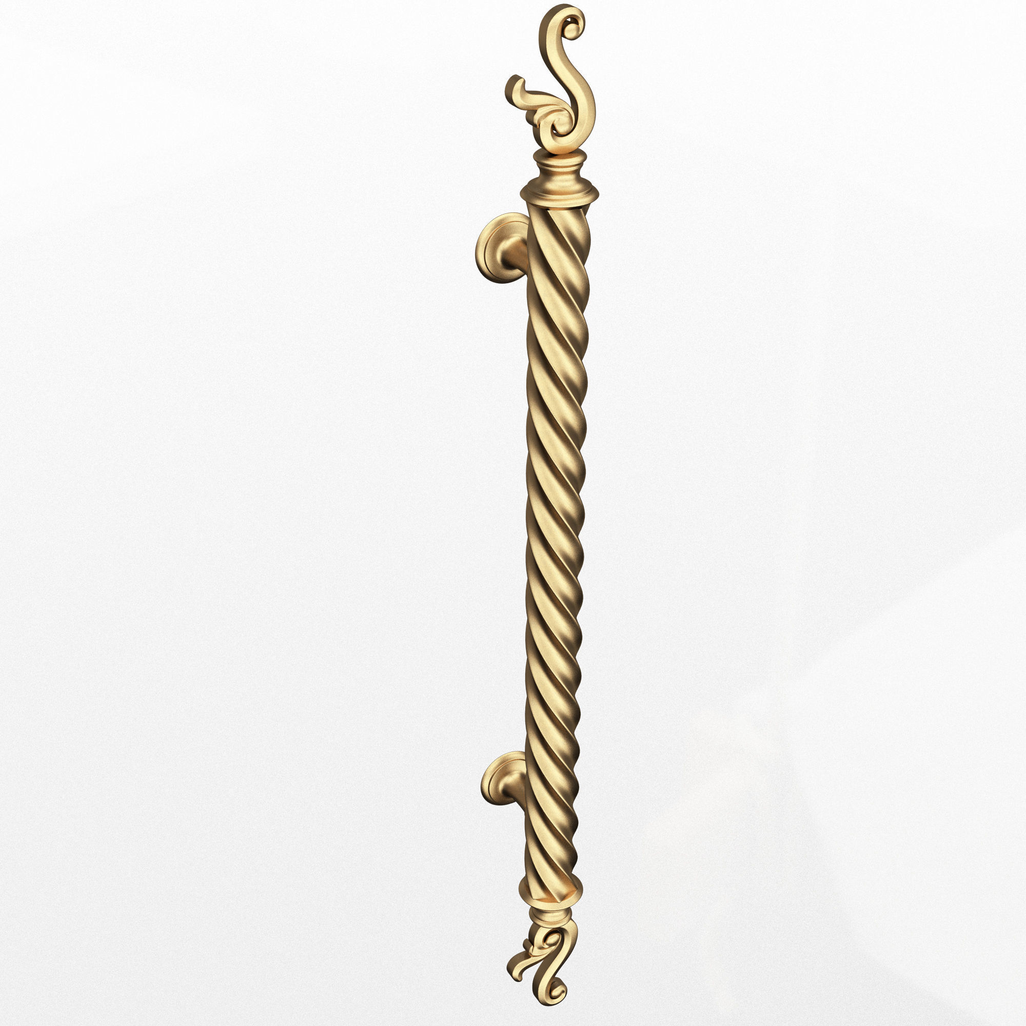 Classic Door Handle 07 Gold Low-poly 3D model_2