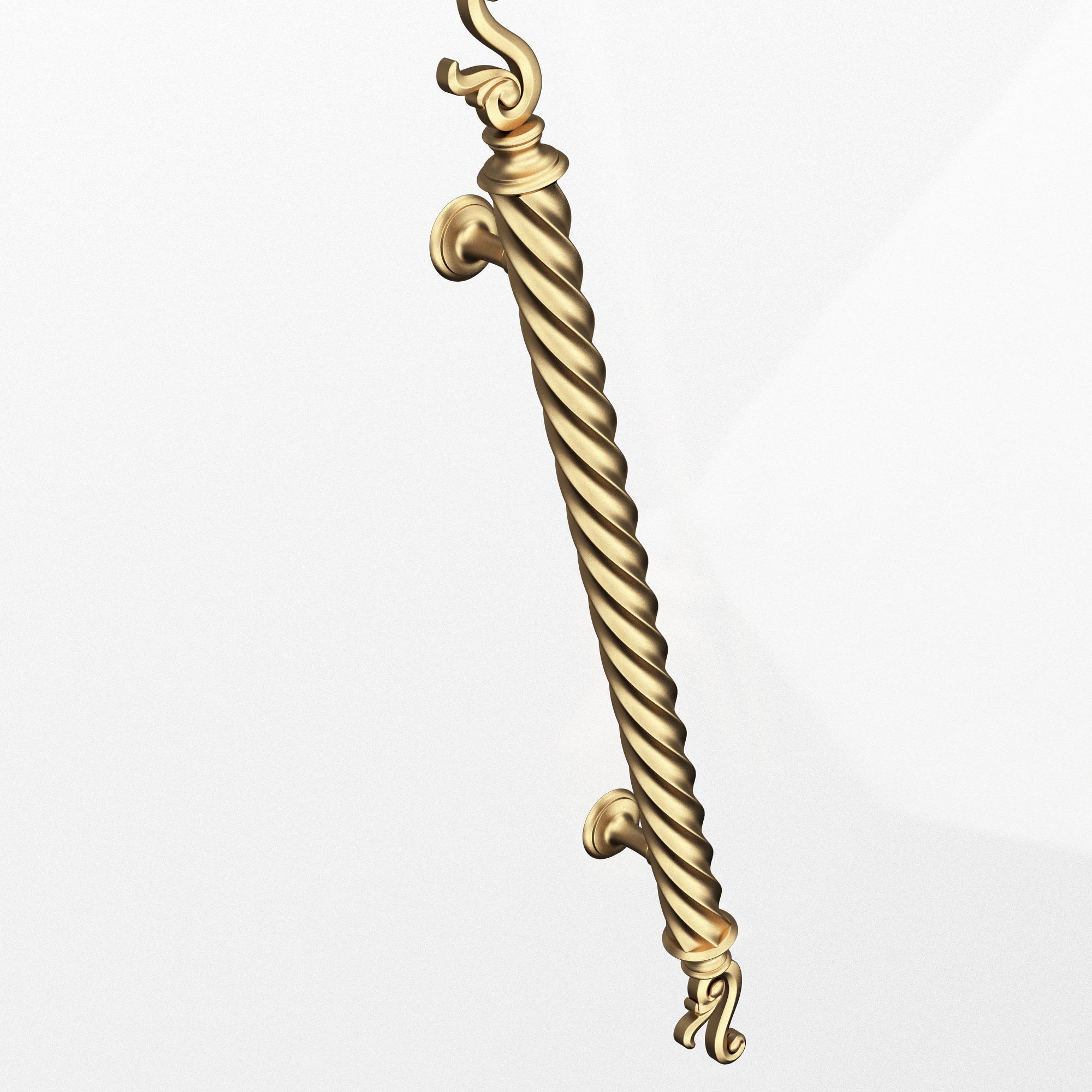 Classic Door Handle 07 Gold Low-poly 3D model_6