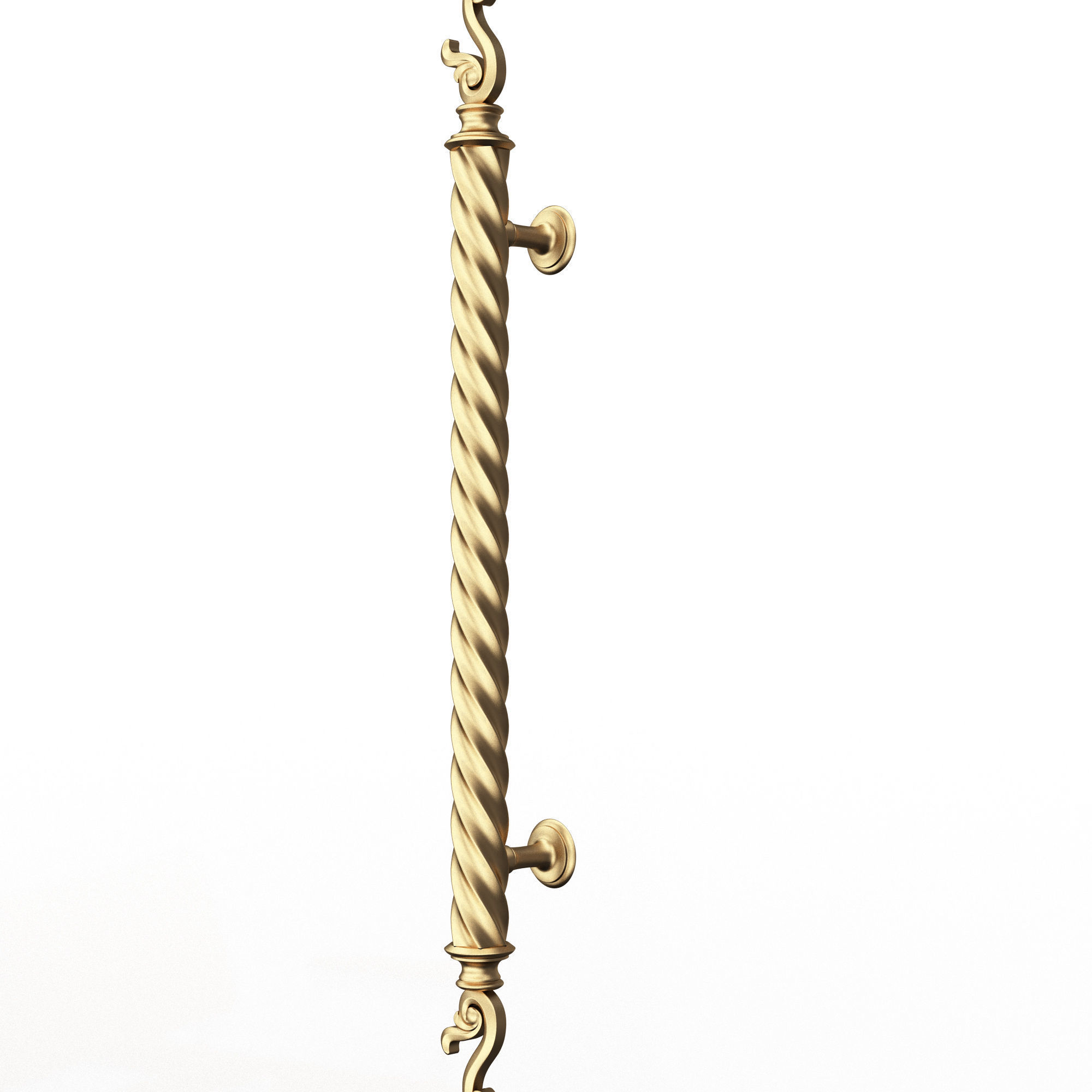 Classic Door Handle 07 Gold Low-poly 3D model_3