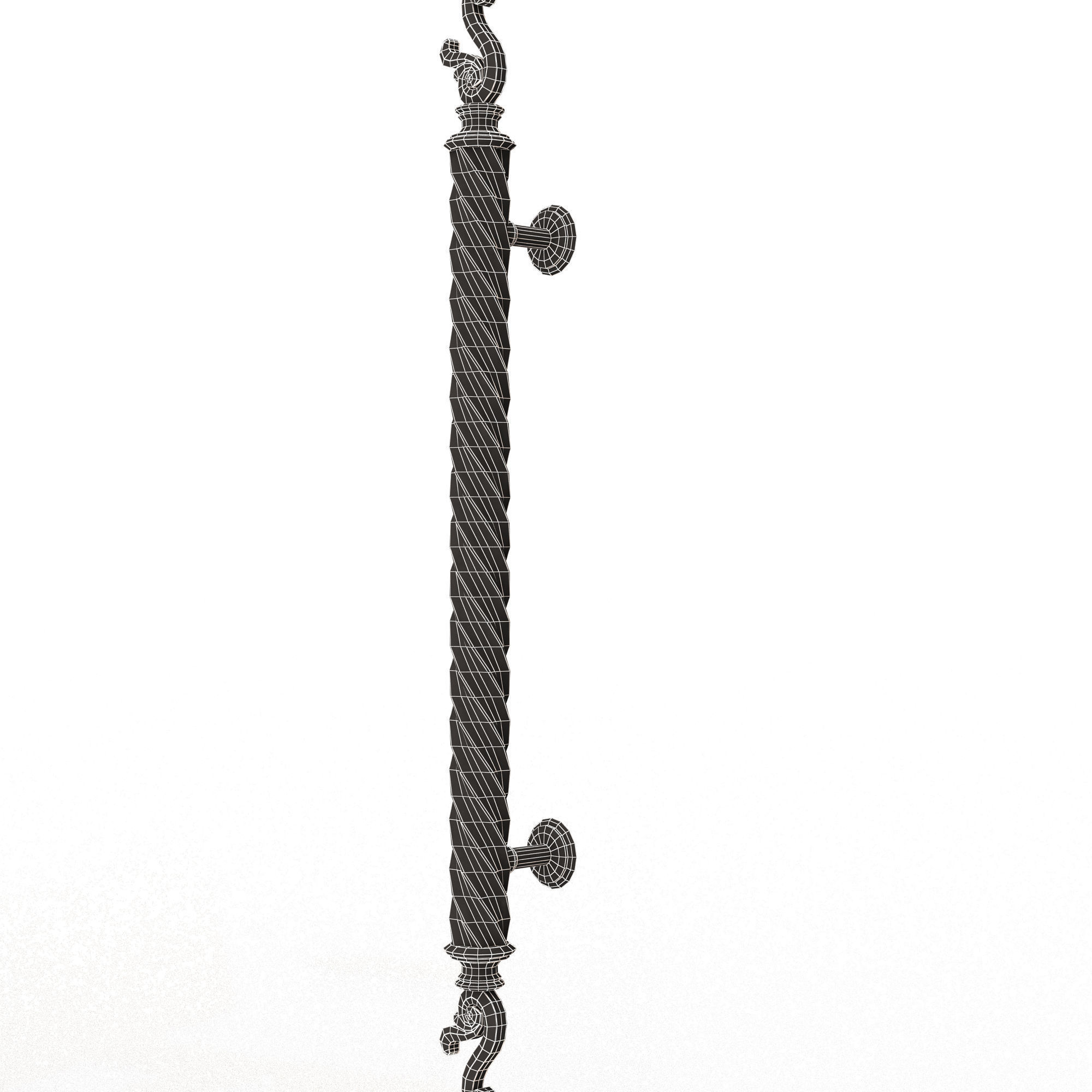 Classic Door Handle 07 Gold Low-poly 3D model_18