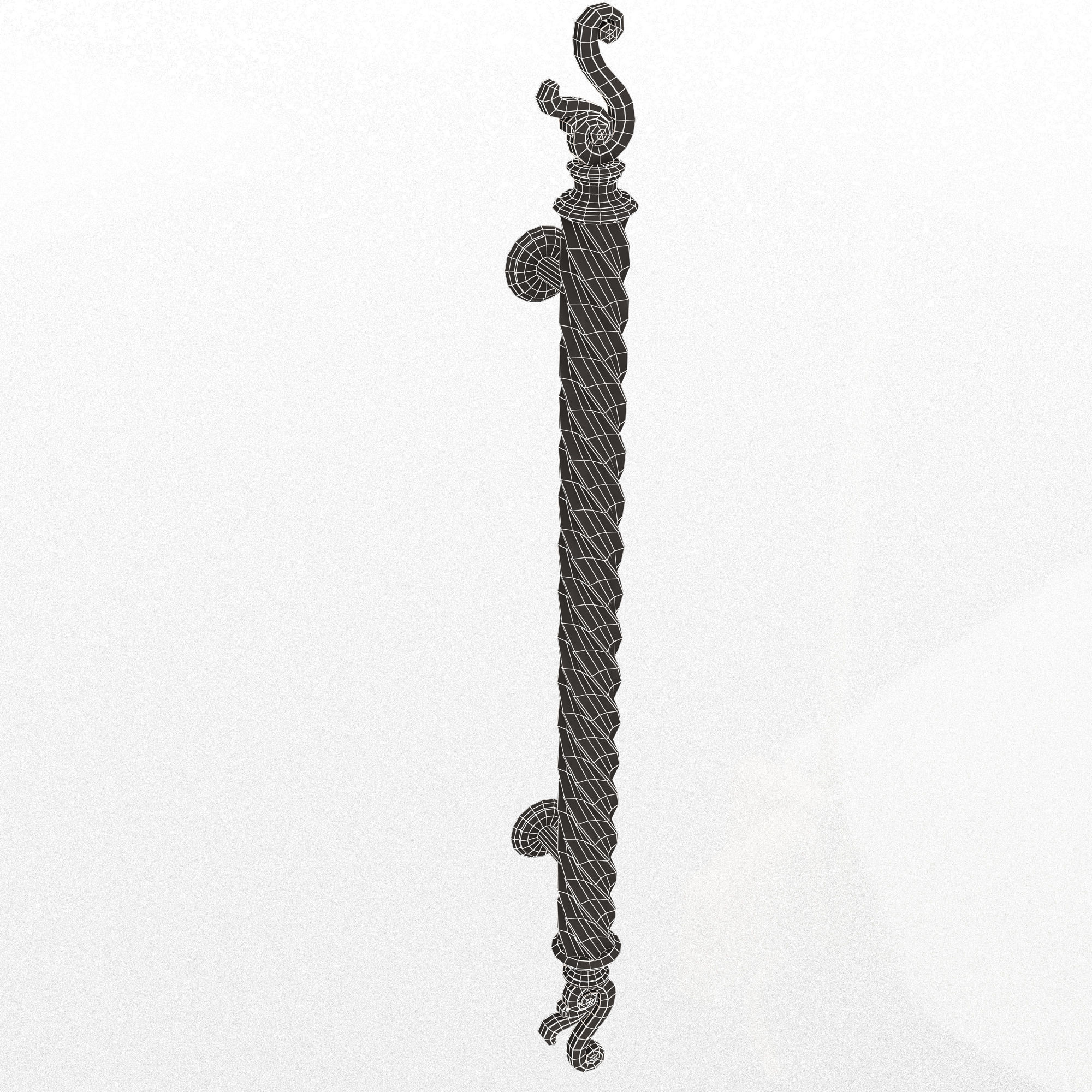 Classic Door Handle 07 Gold Low-poly 3D model_17