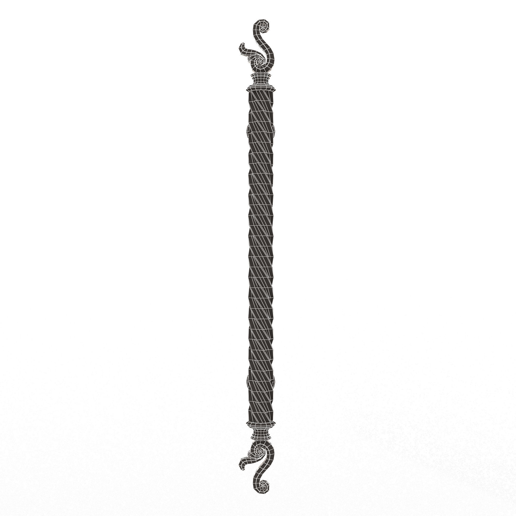 Classic Door Handle 07 Gold Low-poly 3D model_16