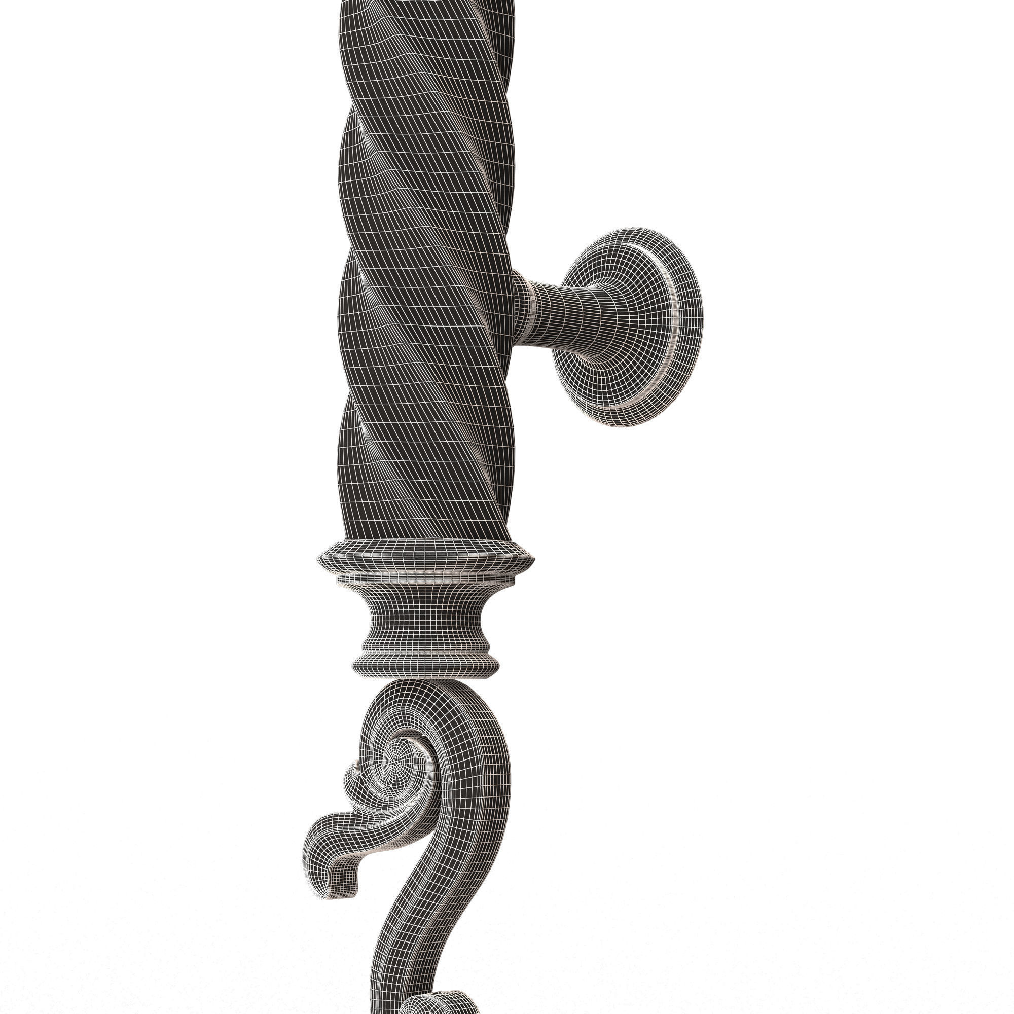 Classic Door Handle 07 Gold Low-poly 3D model_14