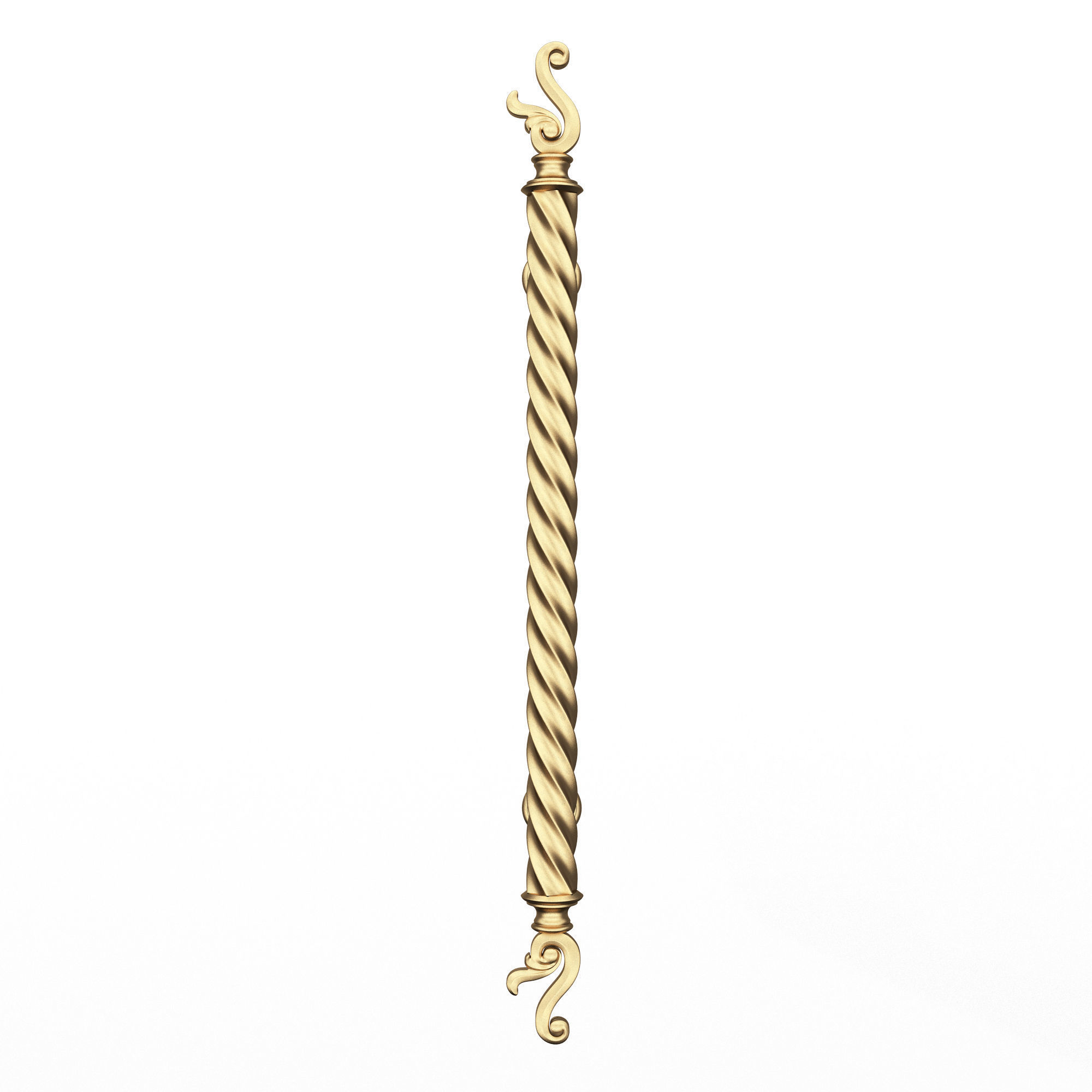 Classic Door Handle 07 Gold Low-poly 3D model_1