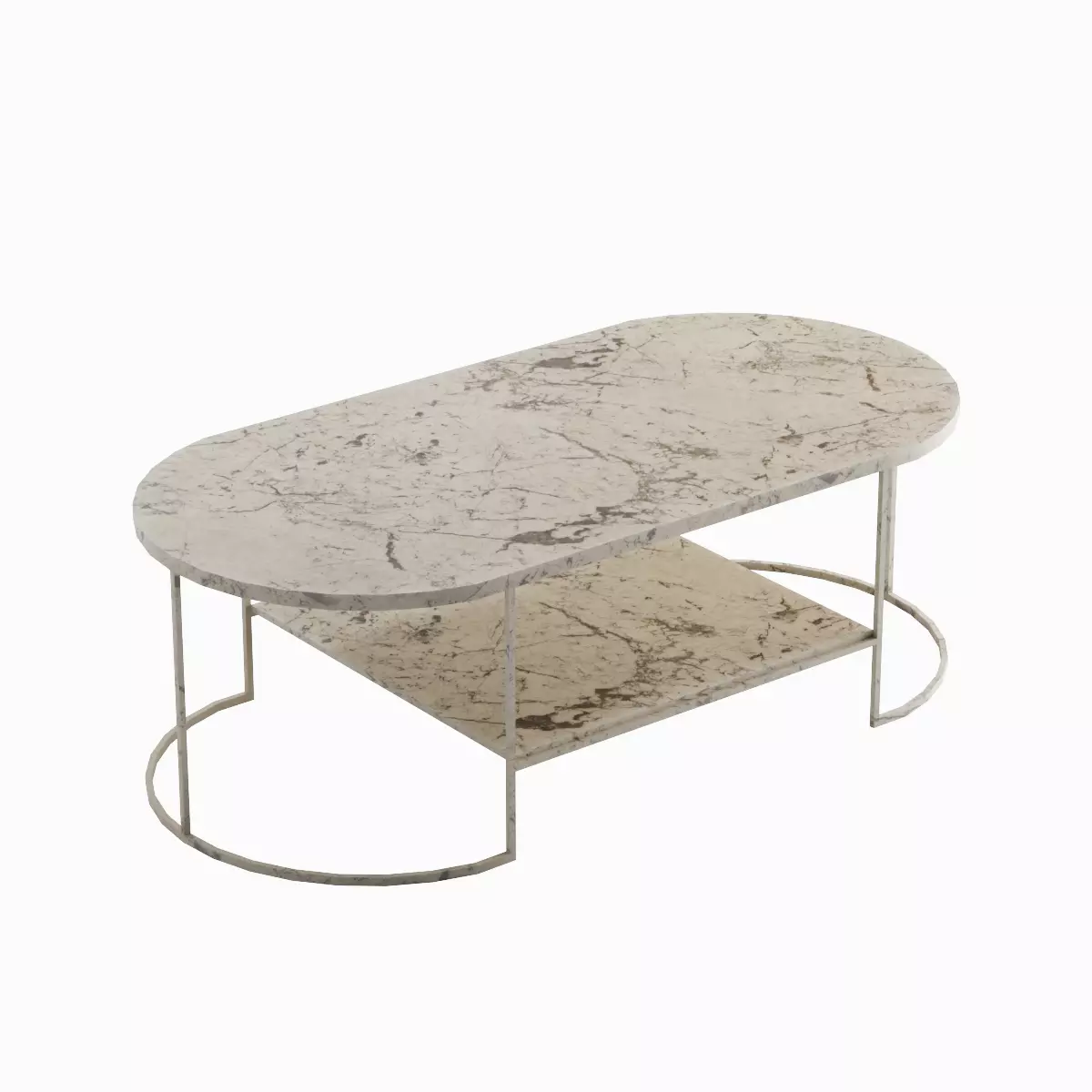Modern Marble Table 01 Low-poly 3D model_0
