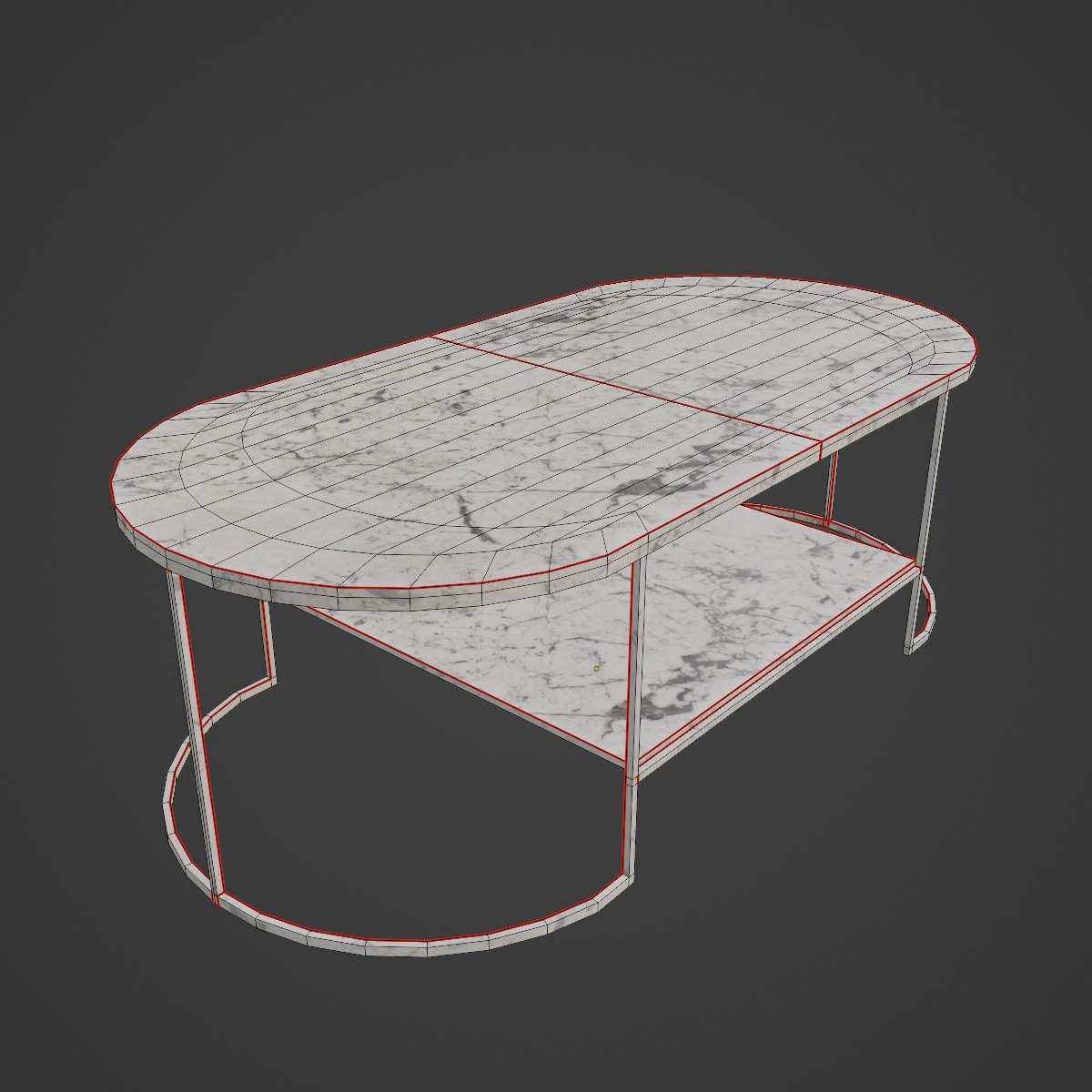 Modern Marble Table 01 Low-poly 3D model_7