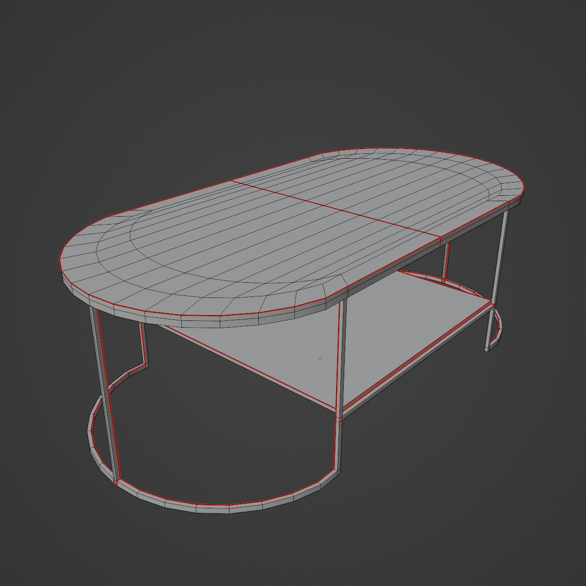 Modern Marble Table 01 Low-poly 3D model_9