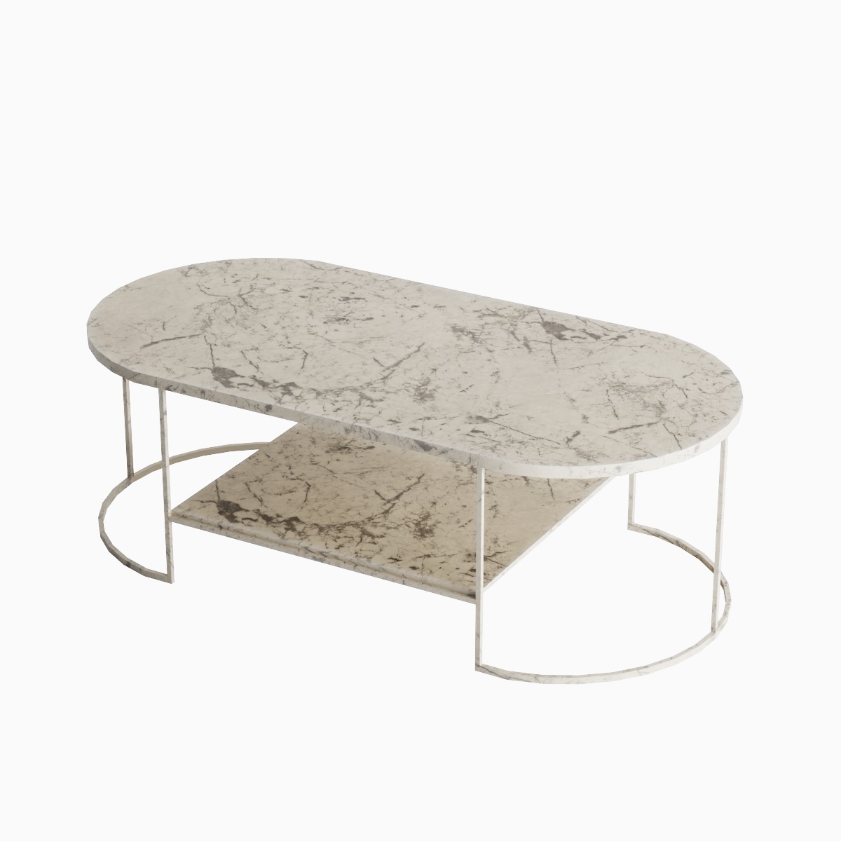 Modern Marble Table 01 Low-poly 3D model_4