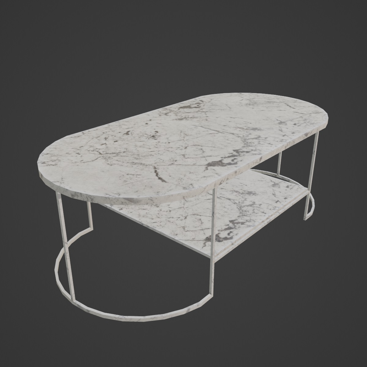 Modern Marble Table 01 Low-poly 3D model_6