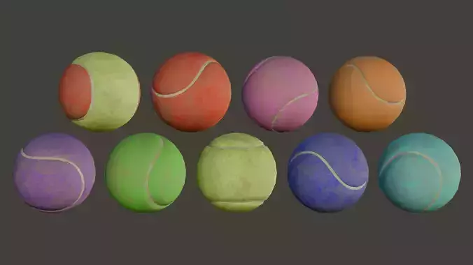 Colorful Dirty Tennis Balls