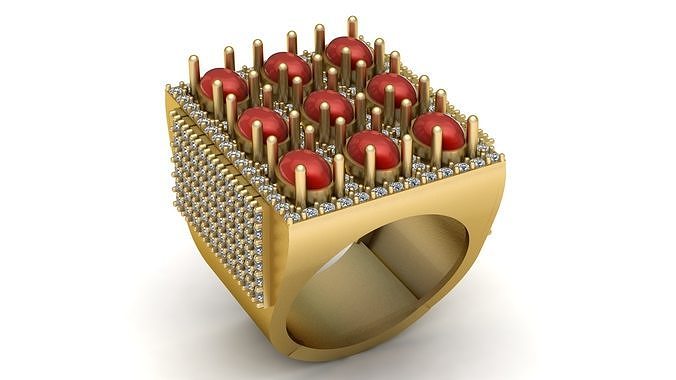 HIP HOP RUBY RING 3D PRINTABLE MODEL 3D print model