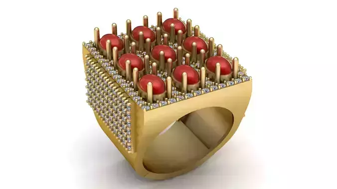 HIP HOP RUBY RING 3D PRINTABLE MODEL