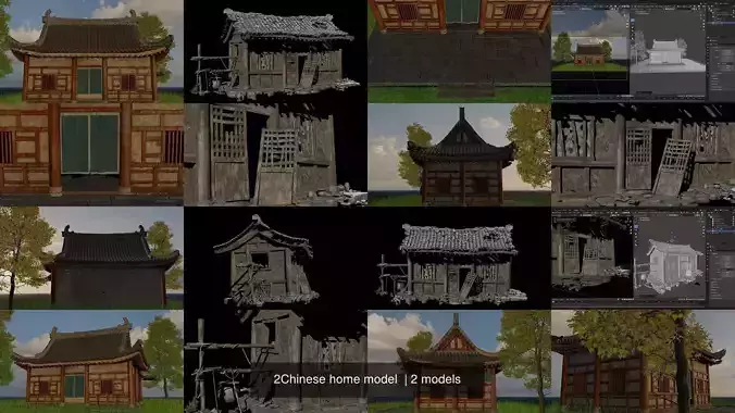 2Chinese home model  3D Model Collection