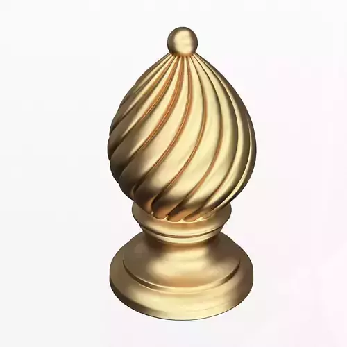 Carved Finial Knob 02 Low-poly 3D model