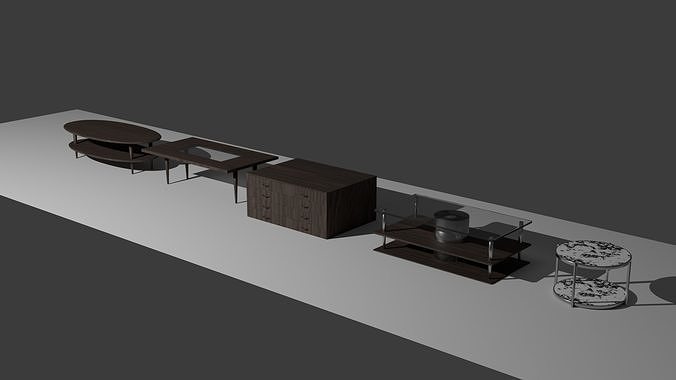 Coffeetable Bundle Pack Low-poly 3D model