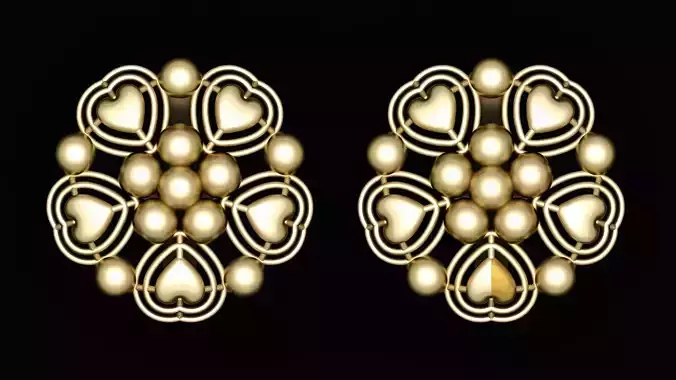 HEART AND BALL DESIGN EARRING 3D PRINTABLE MODEL