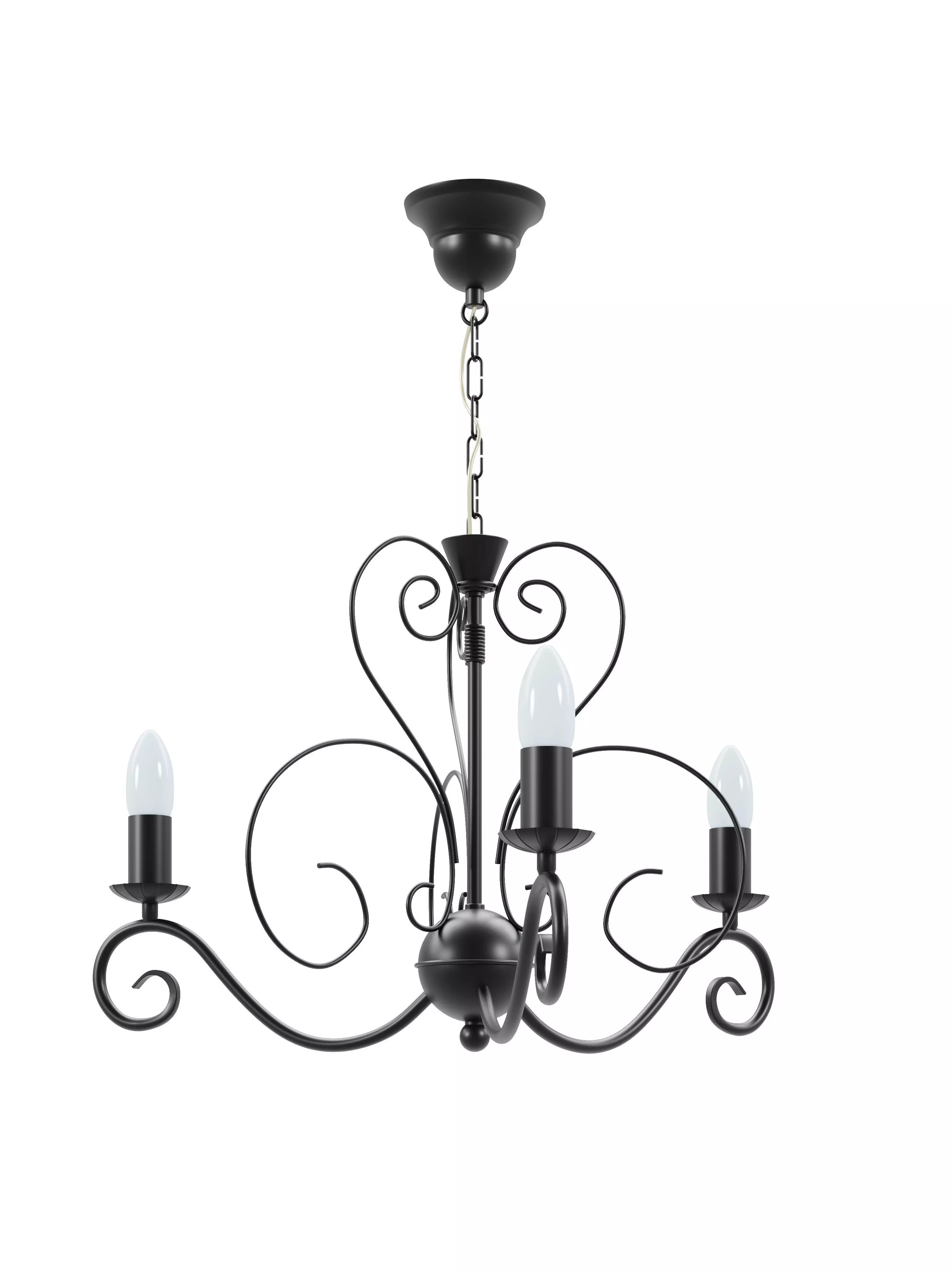 Mauro 3xE14 classic chandelier 3D model