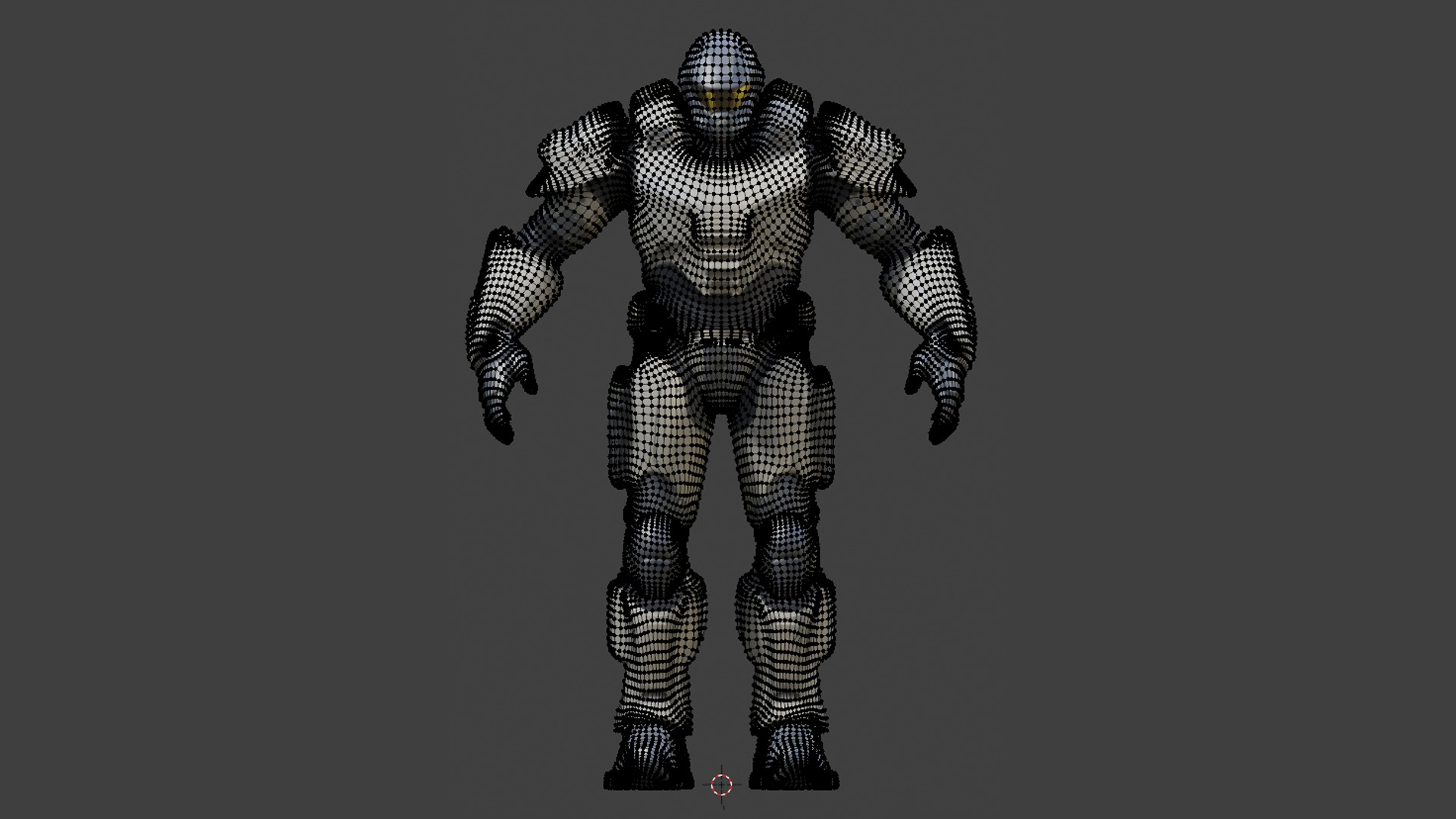 Military power armor Low-poly 3D model_5