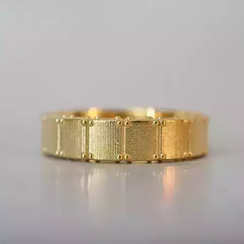 Classic Shield Textured Ring Band