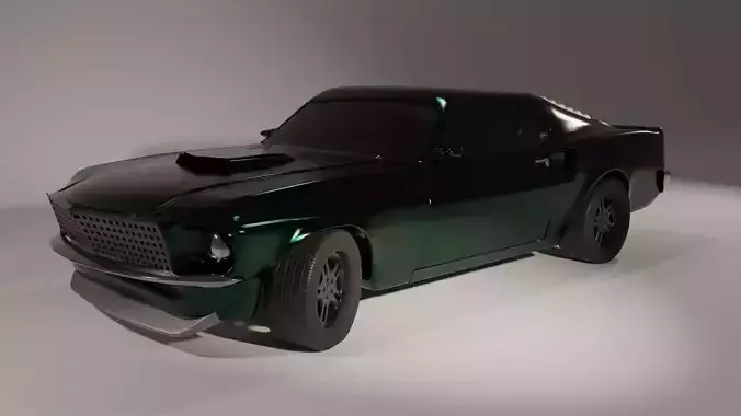 Ford Mustang 1969 Low-poly 3D model