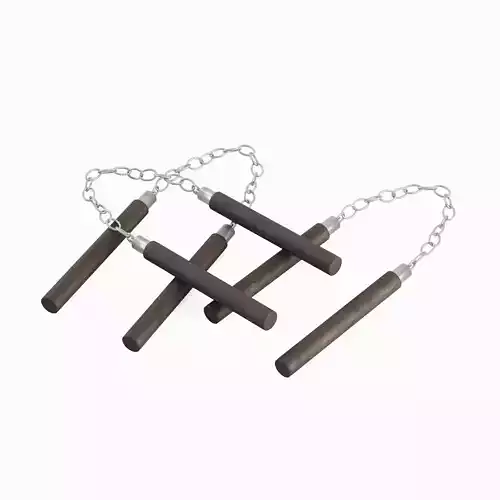 Leather Nunchaku 01 3D model