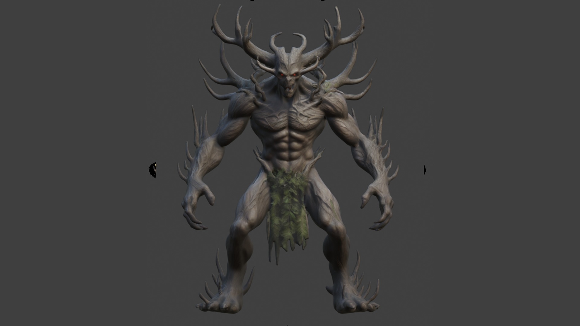 demon tree man Low-poly 3D model_2