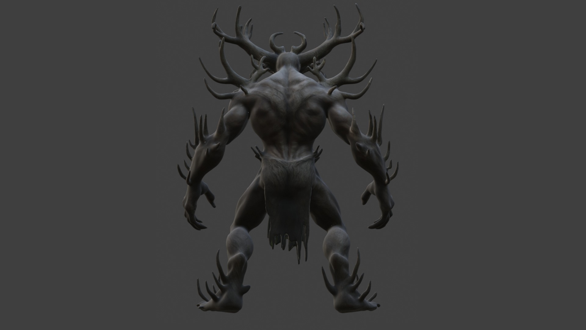 demon tree man Low-poly 3D model_3