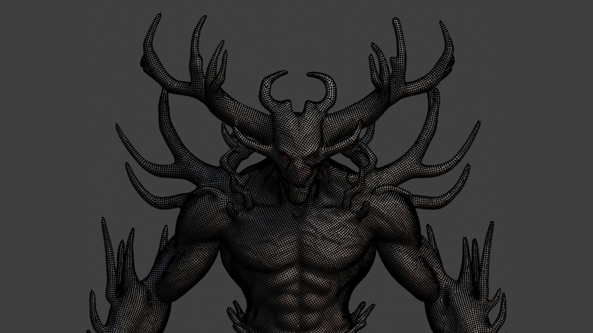 demon tree man Low-poly 3D model_5