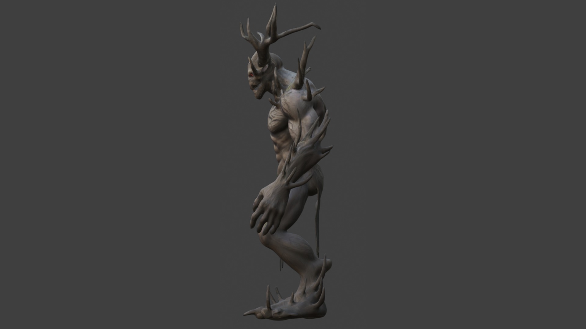 demon tree man Low-poly 3D model_1