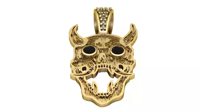 DEVIL FACE PENDANT 3D PRINTABLE MODEL