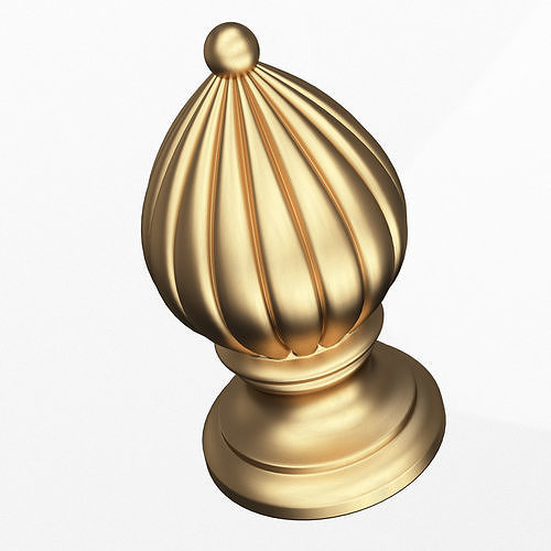 Carved Finial Knob 03 Low-poly 3D model