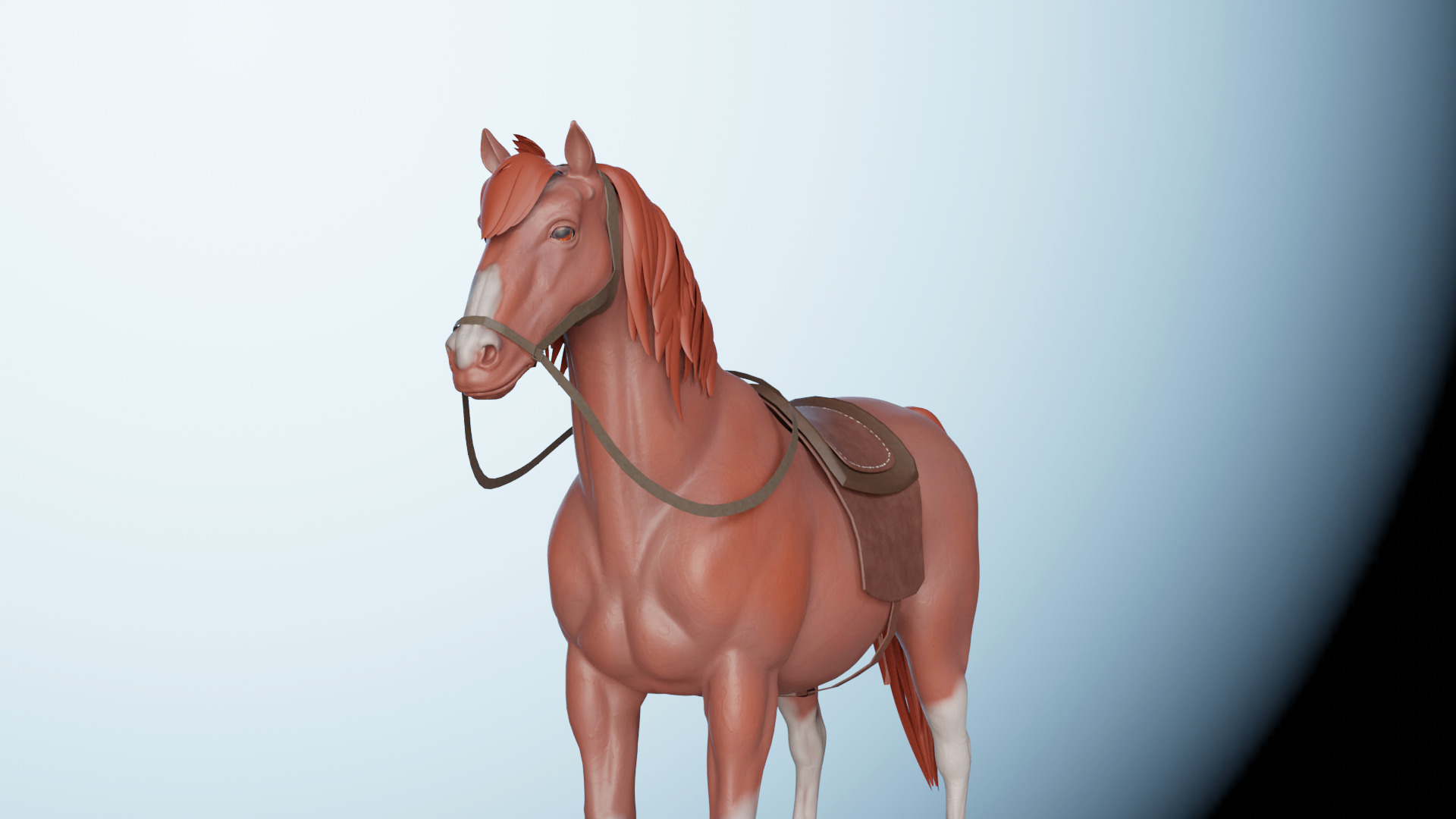 Horse Rig Low-poly 3D model_9