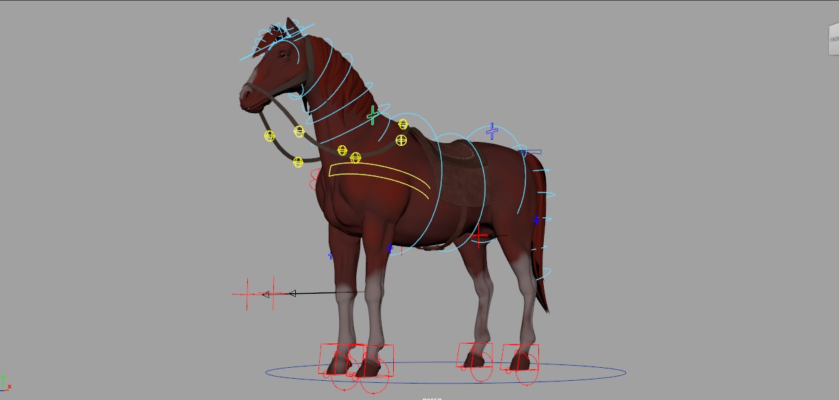 Horse Rig Low-poly 3D model_2