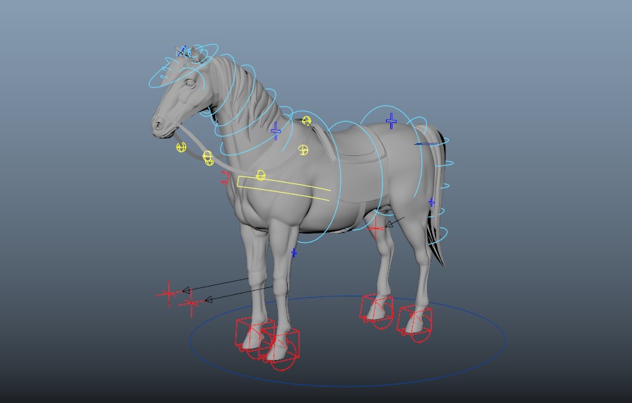 Horse Rig Low-poly 3D model_1