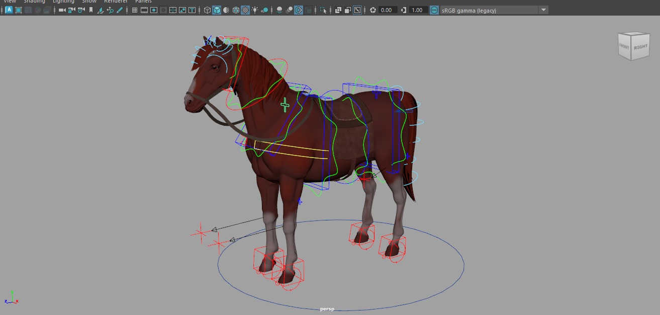 Horse Rig Low-poly 3D model_5